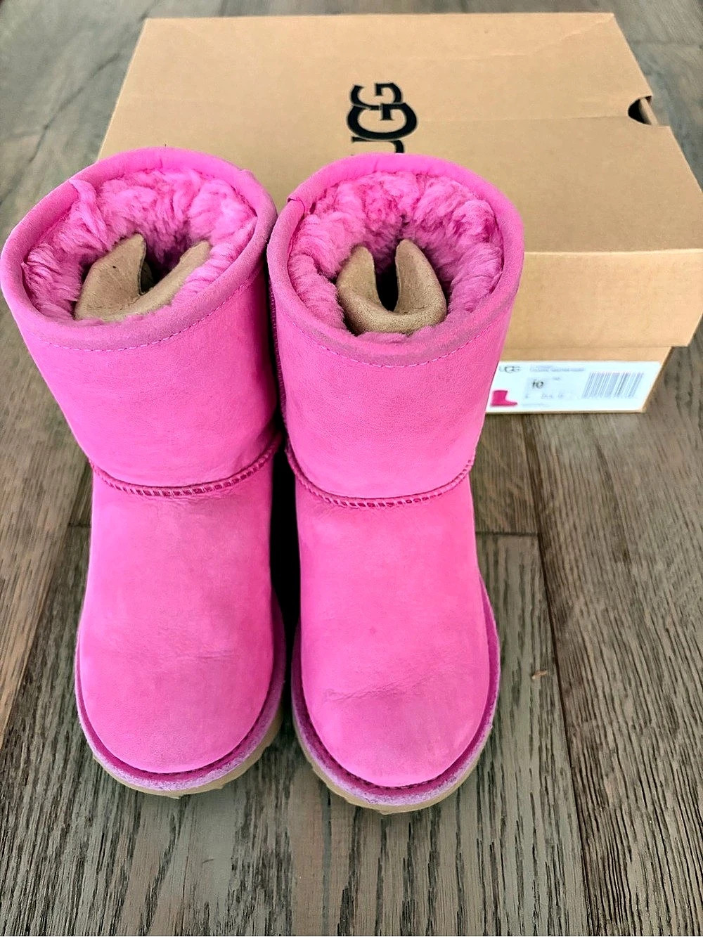 UGG Kids Classic Weather (waterproof) Short Boots Pink - Size 10T